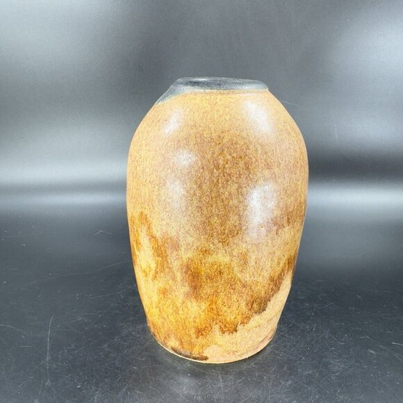 Vintage Hand Made Pottery Vase Vessel Brown Drip Glaze Artists Marked Vase VTG - Picture 15 of 15